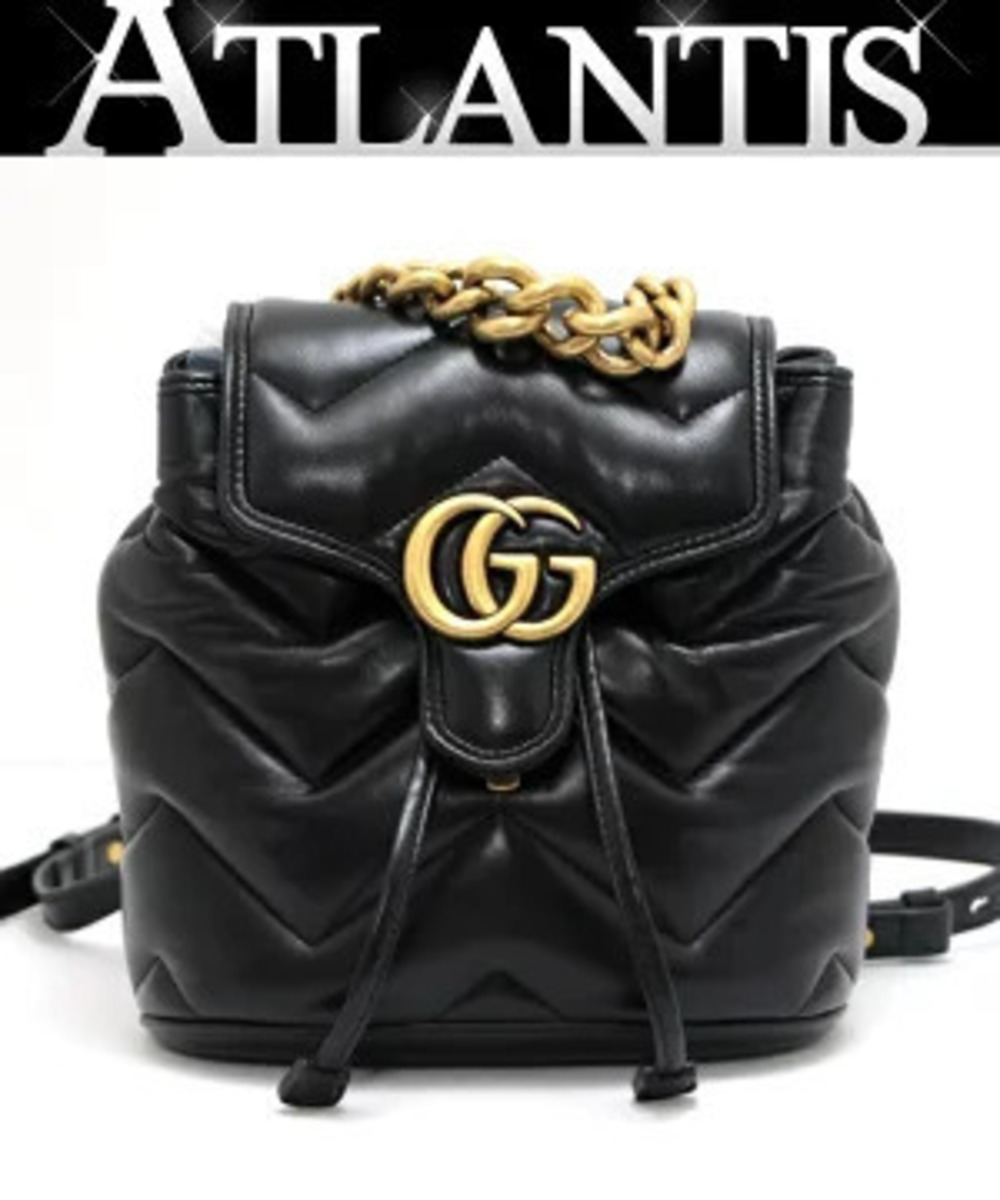 Gucci GG Marmont Backpack Leather Black